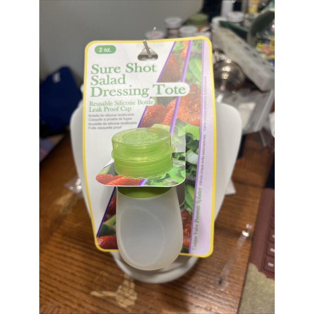 Brite Concepts Green BPA Free Reusable Sure Shot Salad Dressing Tote Bottle 2 Oz